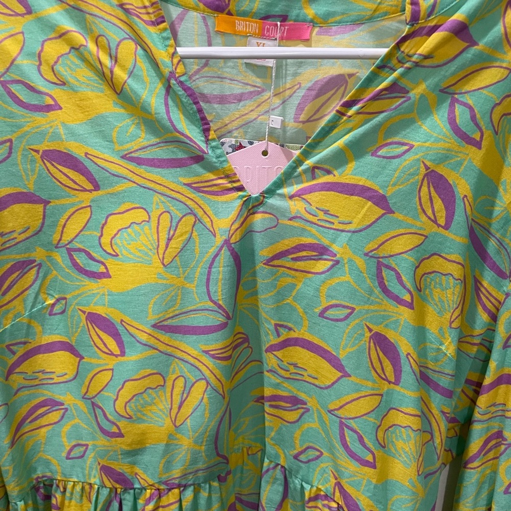 Britton Court XL  Green and Yellow Casual dress - Picture 3 of 5